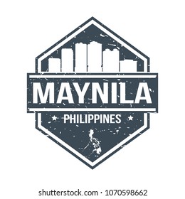 Maynila Philippines Travel Stamp. Icon Skyline City Design Vector. Passport Seal Mark.