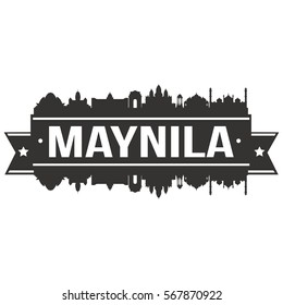 Maynila Skyline Stamp Silhouette Vector City Design Landmark.