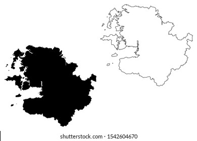 Mayo County Council (Republic of Ireland, Counties of Ireland) map vector illustration, scribble sketch Mayo map