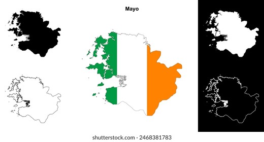 Mayo county outline map set