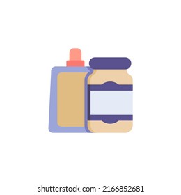 Mayo jar flat icon, vector sign, Mayonnaise sauce colorful pictogram isolated on white. Symbol, logo illustration. Flat style design