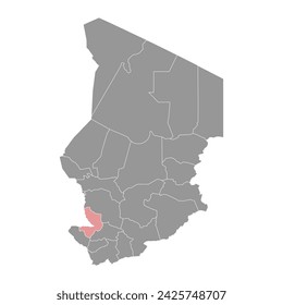 Mayo Kebbi Est Region map, administrative division of Chad. Vector illustration.