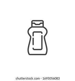 Mayo sauce bottle line icon. Condiment jar linear style sign for mobile concept and web design. Ketchup bottle outline vector icon. Symbol, logo illustration. Vector graphics
