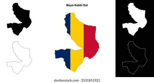 Mayo-Kebbi Est region outline map set