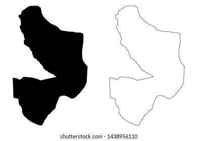 Mayo-Kebbi Est Region (Regions of Chad, Republic of Chad) map vector illustration, scribble sketch Mayo-Kebbi Est map