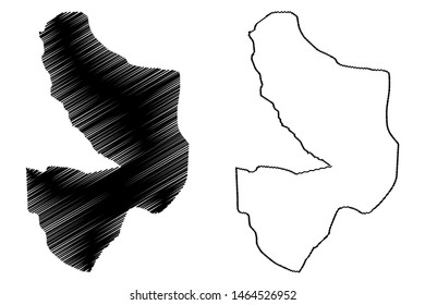 Mayo-Kebbi Est Region (Regions of Chad, Republic of Chad) map vector illustration, scribble sketch Mayo-Kebbi Est map