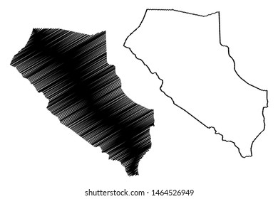 Mayo-Kebbi Ouest Region (Regions of Chad, Republic of Chad) map vector illustration, scribble sketch Mayo-Kebbi Ouest map