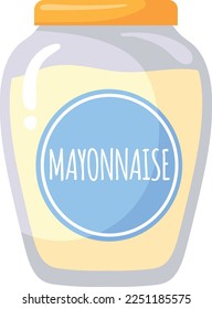 Mayonaise glass jar cartoon icon. Food sauce isolated on white background