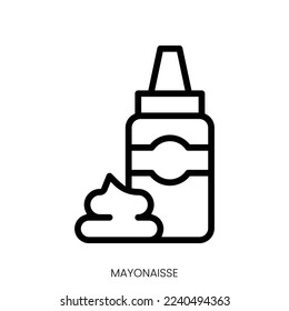 mayonaisse icon. Line Art Style Design Isolated On White Background