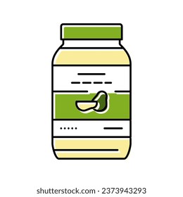 mayonnaise avocado color icon vector. mayonnaise avocado sign. isolated symbol illustration