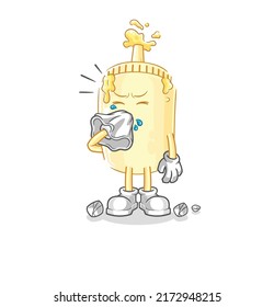 the mayonnaise blowing nose character. cartoon mascot vector