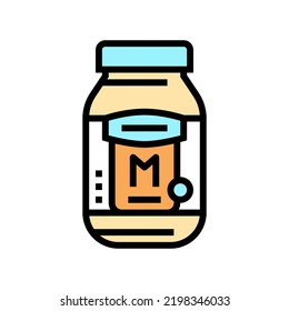 mayonnaise bottle sauce food color icon vector. mayonnaise bottle sauce food sign. isolated symbol illustration