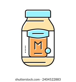 mayonnaise bottle sauce food color icon vector. mayonnaise bottle sauce food sign. isolated symbol illustration