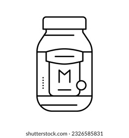 mayonnaise bottle sauce food line icon vector. mayonnaise bottle sauce food sign. isolated contour symbol black illustration