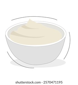 Mayonnaise bowl icon.mayonnaise bowl vector icon