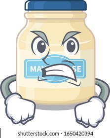 Caricatura estilo Mayonnaise con cara furiosa