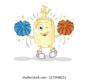 the mayonnaise cheerleader cartoon. cartoon mascot vector