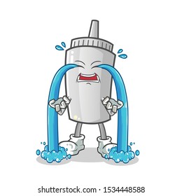 mayonnaise cry mascot vector cartoon illustration