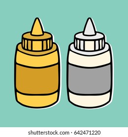 Mayonnaise cups sketchy design. flat icon Vector illustration