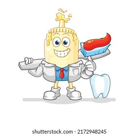 the mayonnaise dentist illustration. character vector