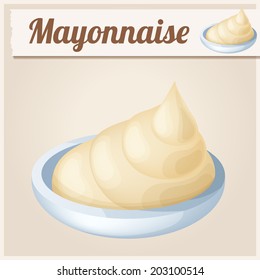 Mayonnaise. Detailed Vector Icon. Series of food and drink and ingredients for cooking.