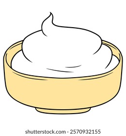 mayonnaise dip illustration hand drawn isolated vector