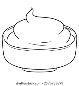 mayonnaise dip illustration hand drawn outline vector