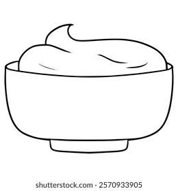 mayonnaise dip illustration hand drawn outline vector