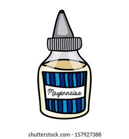 mayonnaise drawing over white background vector illustration 