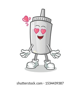 mayonnaise fall in love mascot vector cartoon illustration