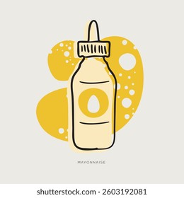 Mayonnaise, freehand-style drawing in Doodle style.