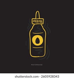 Mayonnaise, freehand-style drawing in Doodle style.