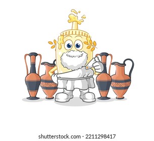 the mayonnaise with greek clothing. cartoon mascot vector