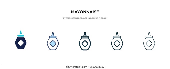 mayonnaise icon in different style vector illustration. two colored and black mayonnaise vector icons designed in filled, outline, line and stroke style can be used for web, mobile, ui