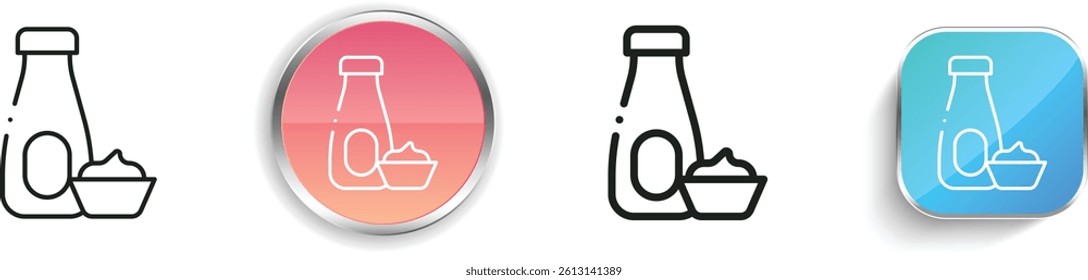 mayonnaise icon. Thin Linear, Regular and Button Style Design Isolated On White Background