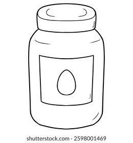 mayonnaise jar illustration hand drawn outline vector