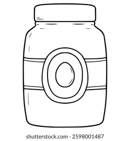 mayonnaise jar illustration hand drawn outline vector