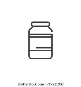 Mayonnaise jar line icon, outline vector sign, linear style pictogram isolated on white. Symbol, logo illustration. Editable stroke