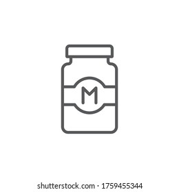 Mayonnaise jar vector icon symbol isolated on white background