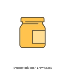 Mayonnaise jar vector icon symbol isolated on white background