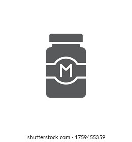 Mayonnaise jar vector icon symbol isolated on white background