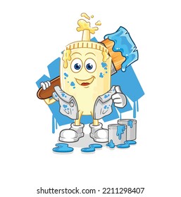 the mayonnaise painter illustration. character vector