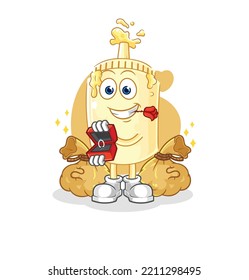 the mayonnaise propose with ring. cartoon mascot vector