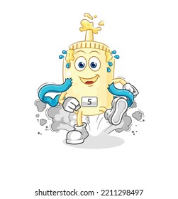 the mayonnaise runner character. cartoon mascot vector