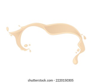 Mayonnaise sauce cream stains flowing drops vector illustration isolated on white background