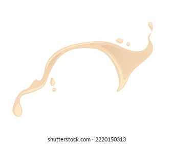 Mayonnaise sauce cream stains flowing drops vector illustration isolated on white background