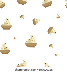 Mayonnaise sauce seamless pattern vector illustration