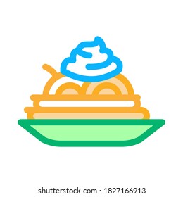 mayonnaise seasoning food plate icon vector. mayonnaise seasoning food plate sign. color symbol illustration