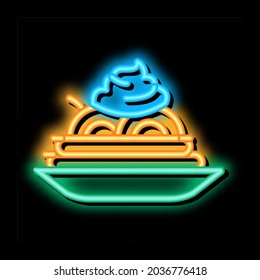 mayonnaise seasoning food plate neon light sign vector. Glowing bright icon mayonnaise seasoning food plate sign. transparent symbol illustration