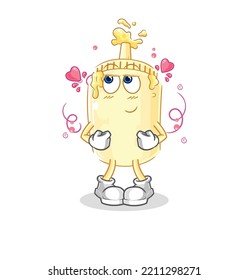 the mayonnaise shy vector. cartoon character